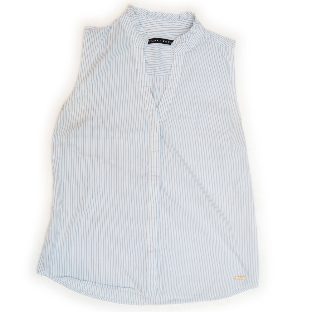 RARE Ivanka Trump Blue & White Blouse